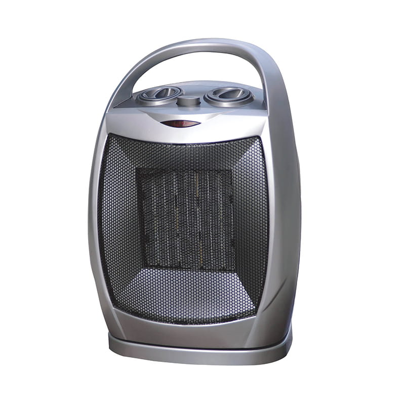 Încălzitor de ventilator electric ceramic PTC argintiu cu mâner
