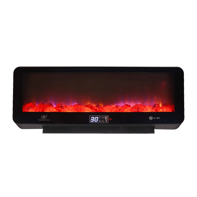 Încălzire rapidă de 3300W de ventilator negru cu afișaj de flacără